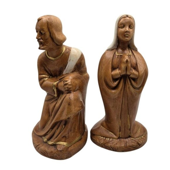 Vintage Holland Mold Nativity Mary Joseph Homco Baby Jesus Hand-Painted Ceramic - Picture 12 of 13